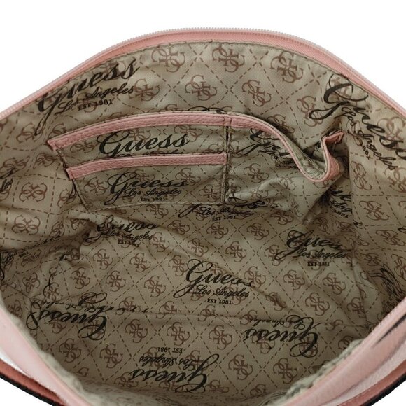 GUESS Los Angeles Pink Faux Pebble Leather Single Strap Shoulder Bag Spring Pink - Picture 11 of 13